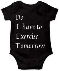 printfashion DIET - Do I have to Exercise Tomorrow - Baba Body - Fekete (2465096)