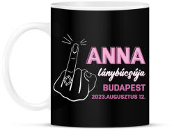 printfashion Egyedi név lánybúcsúja - fehér - Bögre - Fekete (13522623)