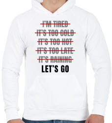 printfashion Let's go - Férfi kapucnis pulóver - Fehér (14445316)