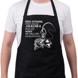 printfashion Horgászok fohásza - fehér - Kötény - Fekete (15650096)