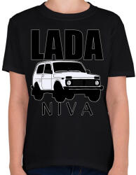 printfashion Lada niva - Gyerek póló - Fekete (5517882)