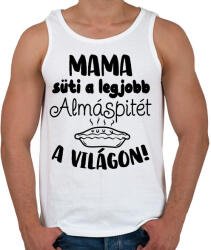 printfashion Mama süti a legjobb almáspitét a világon! - Férfi atléta - Fehér (16570106)