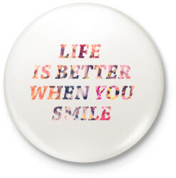 printfashion LIFE IS BETTER. png - Kitűző, hűtőmágnes - Fehér (3075109)