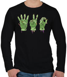 printfashion Zombi 420 - Férfi hosszú ujjú póló - Fekete (14057015)