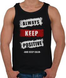 printfashion ALWAYS KEEP POSITIVE - Férfi atléta - Fekete (2228110)