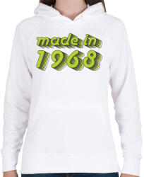 printfashion made-in-1968-green-grey - Női kapucnis pulóver - Fehér (484022)