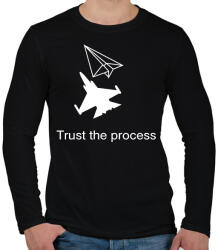 printfashion Trust the process - Férfi hosszú ujjú póló - Fekete (16753693)