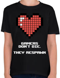 printfashion Gamers don't die - Gyerek póló - Fekete (2061230)