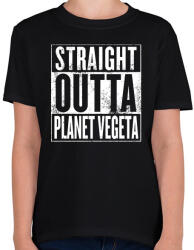 printfashion Dragonball straight outta Planet Vegeta - Gyerek póló - Fekete (1109154)