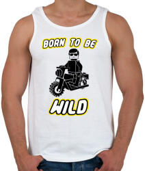 printfashion born-to-be-wild-black - Férfi atléta - Fehér (781793)