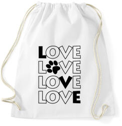 printfashion Dog Love - Sportzsák, Tornazsák - Fehér (1690021)