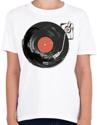 printfashion Retro hangulat - lemezjátszó - Gyerek póló - Fehér (5715926)