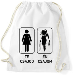 printfashion Te Csajod Én Csajom - Sportzsák, Tornazsák - Fehér (16354227)