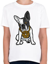 printfashion Francia bulldog - Gyerek póló - Fehér (1921643)