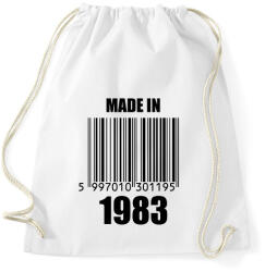 printfashion Made in 1983 - Sportzsák, Tornazsák - Fehér (11780071)