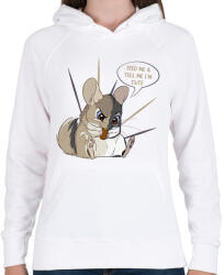 printfashion Feed me - Chinchilla - Női kapucnis pulóver - Fehér (10954418)