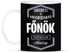 printfashion Főnök prémium minőség - Bögre - Fekete (1441159)