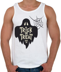 printfashion Csokit vagy csalunk! - Férfi atléta - Fehér (374008)