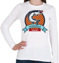 printfashion Horgász póló - Női hosszú ujjú póló - Fehér (1039828)