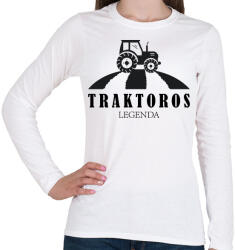 printfashion Traktoros legenda - Női hosszú ujjú póló - Fehér (6594144)