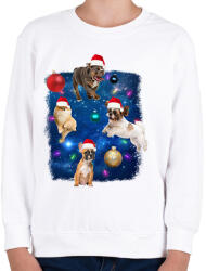 printfashion Kutyás karácsony - Gyerek pulóver - Fehér (11426446)