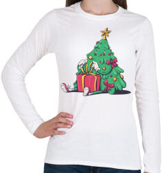 printfashion Karácsonyfa - Női hosszú ujjú póló - Fehér (5626940)