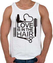 printfashion Love is in the HAIR - Férfi atléta - Fehér (1844310)