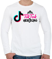 printfashion Tik Tok Hercegnő - Férfi hosszú ujjú póló - Fehér (2134153)