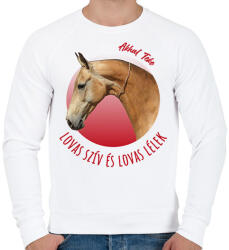 printfashion Lovas szív - Akhal Teke - Férfi pulóver - Fehér (7190749)