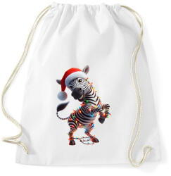 printfashion Táncoló karácsonyi party zebra - Sportzsák, Tornazsák - Fehér (15263009)