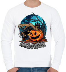 printfashion Halloween tökös minta - Férfi pulóver - Fehér (9453715)