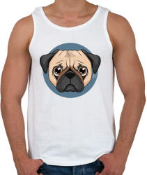 printfashion Mopsz - Férfi atléta - Fehér (4223801)