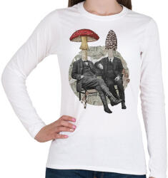 printfashion Gentleman mushrooms - Női hosszú ujjú póló - Fehér (15486402)
