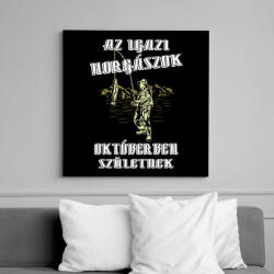 printfashion Októberi horgász - Vászonkép - Fekete (6657573)