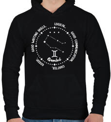 printfashion Ikrek tulajdonságok - Férfi kapucnis pulóver - Fekete (8527493)