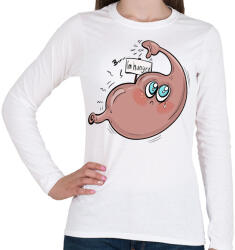 printfashion Éhes gyomor - Női hosszú ujjú póló - Fehér (12652598)
