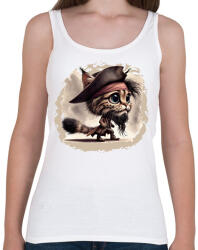 printfashion Hiúz Jack Sparrow kapitány jelmezben - Női atléta - Fehér (15717328)