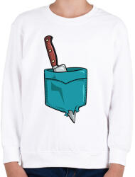 printfashion Késes zseb - Gyerek pulóver - Fehér (13142870)