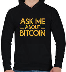 printfashion BITCOIN 4 EVER 85 - Férfi kapucnis pulóver - Fekete (6239465)