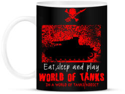 printfashion world of tanks addict - Bögre - Fekete (1976820)