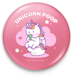 printfashion UNICORN POOP - Kitűző, hűtőmágnes - Rózsaszín (11598015)