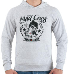 printfashion The mad cock pot & beer - Férfi kapucnis pulóver - Sport szürke (4643278)
