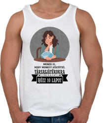 printfashion Húzz 10 lapot - Férfi atléta - Fehér (16640094)