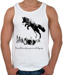 printfashion Quick brown fox - Férfi atléta - Fehér (232741)