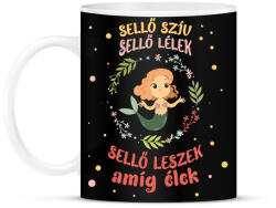 printfashion Hableány leszek amíg élek - Bögre - Fekete (13847903)