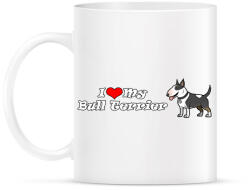 printfashion ilove my bull terrier - Bögre - Fehér (1558938)