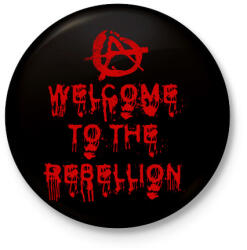 printfashion Welcome To The Rebellion - Kitűző, hűtőmágnes - Fekete (4806437)