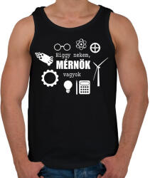 printfashion Mérnök vagyok - Férfi atléta - Fekete (15577346)