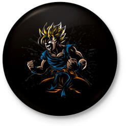 printfashion Dragon Ball Goku - Kitűző, hűtőmágnes - Fekete (3095576)