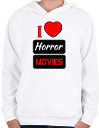 printfashion I love Horror Movies - Gyerek kapucnis pulóver - Fehér (3397475)
